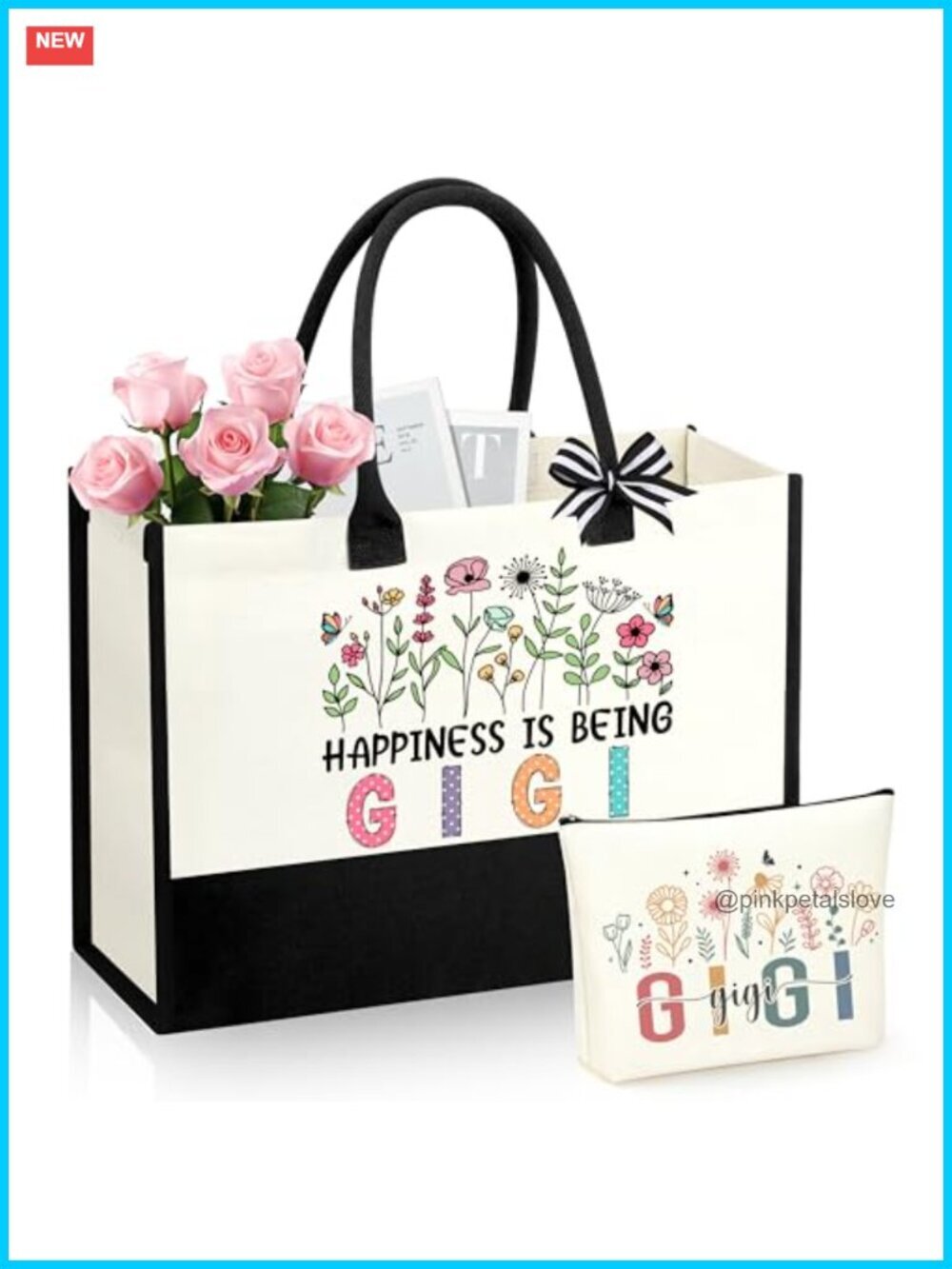 Canvas Tote & Makeup Bag Set Gigi Grandmother Gift